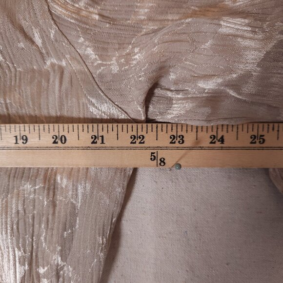 Carole Little Button Blouse Womens Size 14 Long Sleeve Floral Shiny Textured USA - Picture 5 of 14